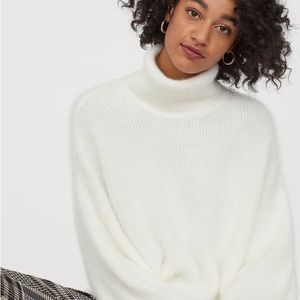 H&M Fuzzy White Turtleneck